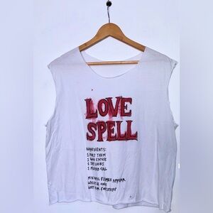 LOVE SPELL ♥️ UK Artist Hand Lettered Painted One-of-a-Kind Olli Hull T Shirt